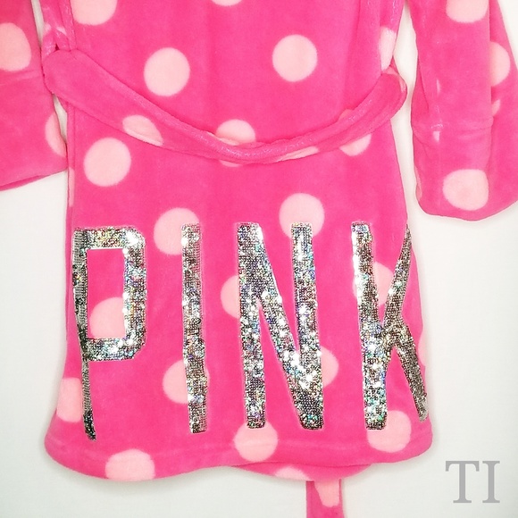 Victoria Secret Pink Holographic Sequin Robe - Picture 1 of 8